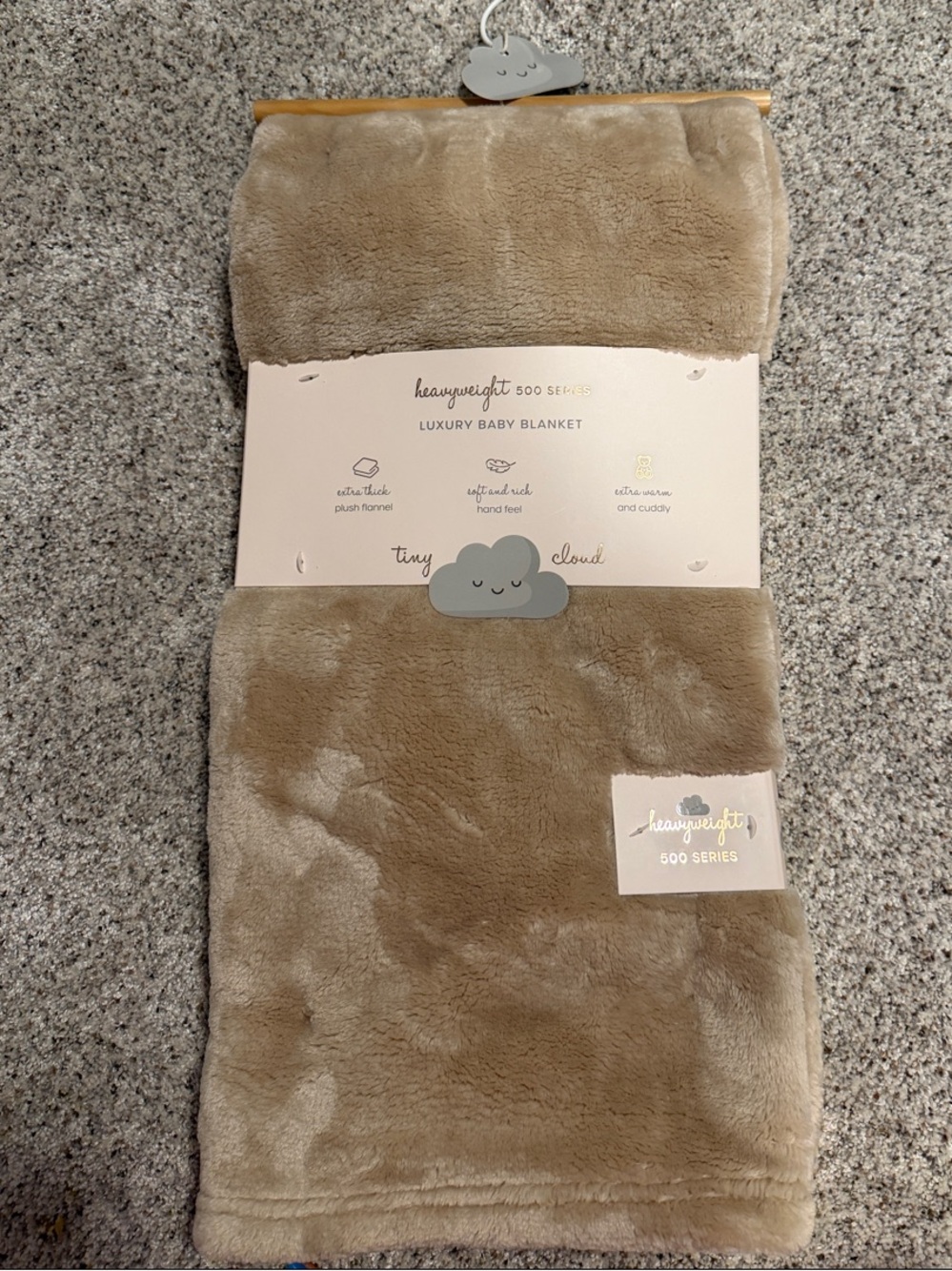 Tiny Cloud Luxury Baby Blanket - Taupe Plush